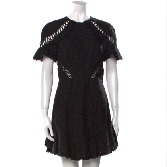 Zimmermann Black Eyelet Long Sleeve Dress - Picture 6 of 6